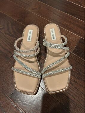 Steve Madden Nude Rhinestone Strappy Sandals